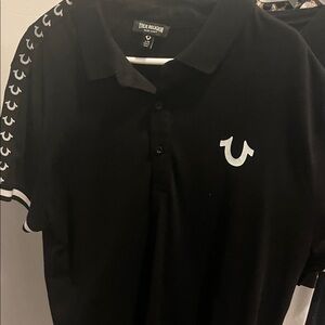 True Religion Black Polo with White Accents